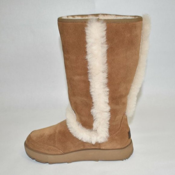 New Ugg Sundance Genuine Shearling Waterproof Boot Chestnut Size 6 1017511 DD147 - Picture 3 of 9